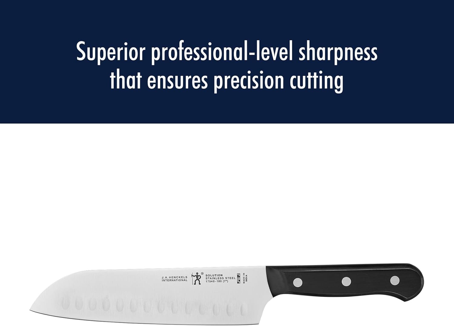 HENCKELS Solution Razor-Sharp 2-pc Knife Set, Santoku Knife 5 Inch, Santoku Knife 7 Inch, German Engineered Informed by 100+ Years of Mastery, Stainless Steel
